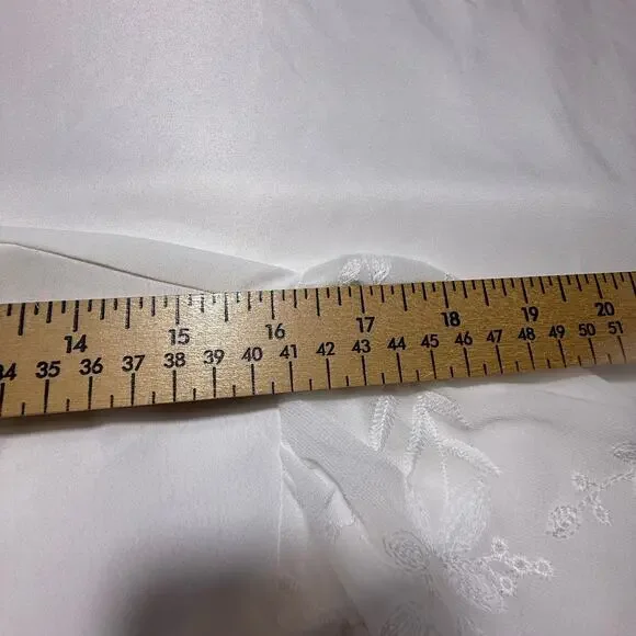 Soft Surroundings Lorenza White Embroidered Puff Sleeve Blouse Women’s XL - Picture 6 of 12